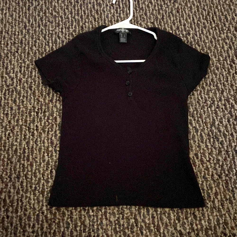 Black Button Dainty Top
